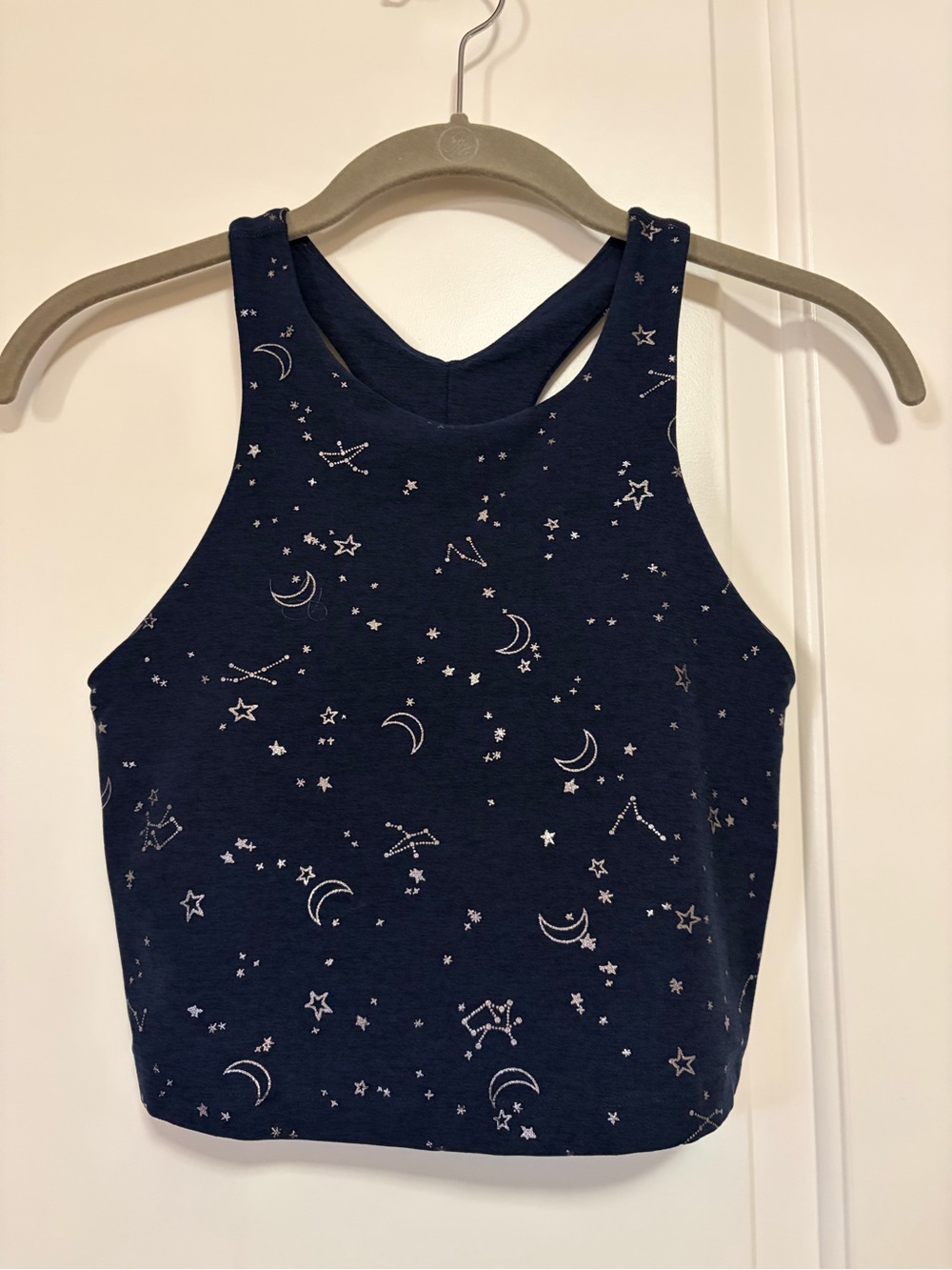 ✨🌙Beyond Yoga Navy Cropped Tank Top Zodiac Constellation Print🌙✨